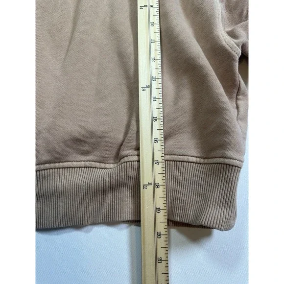 Aerie Women's XS Tan Light Brown Cropped Oversized Double V-Neck Sweatshirt Boxy - Picture 8 of 9